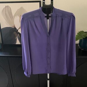 Vintage Button-Up Violet Blouse